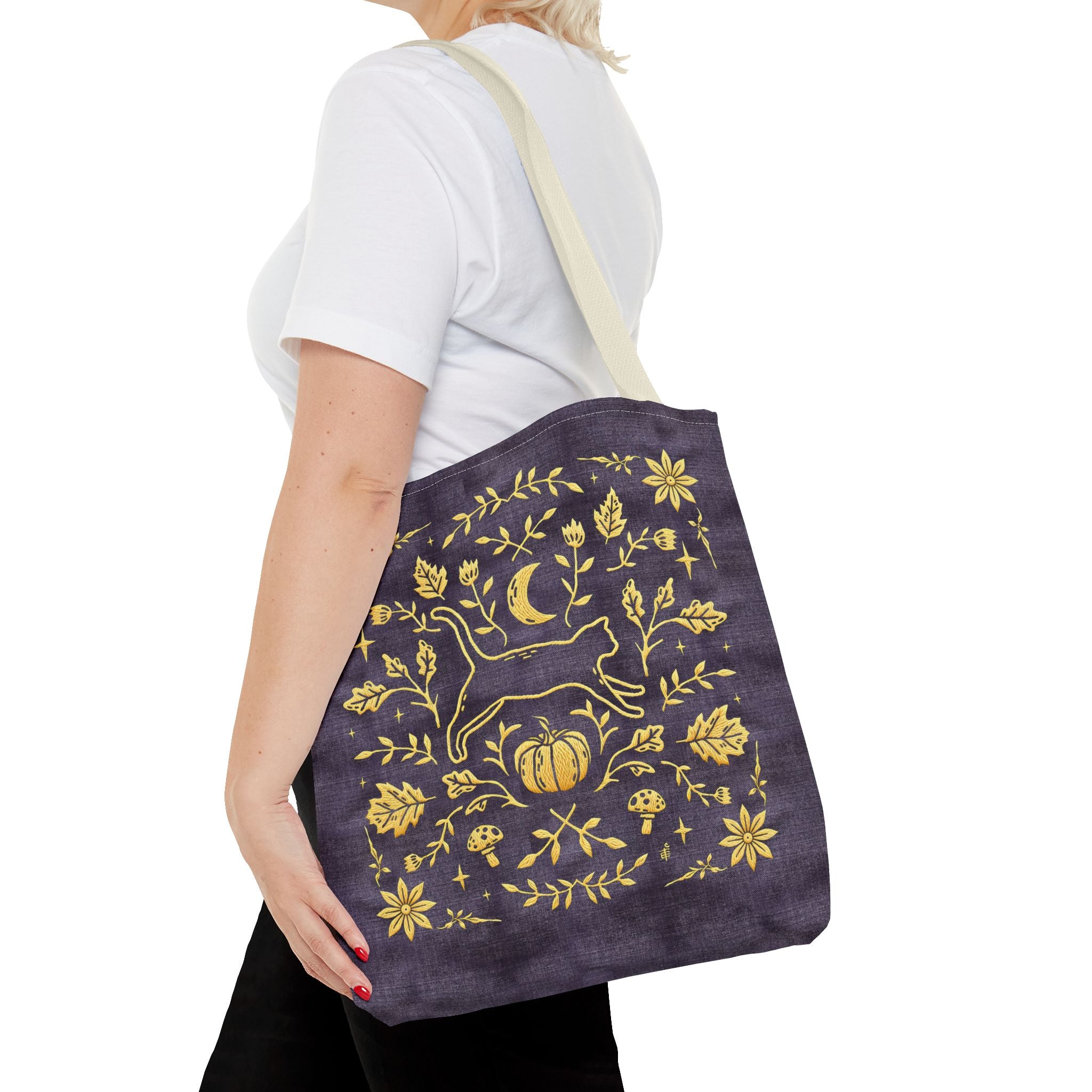 'Autumn Stroll' Royal Purple Tote Bag