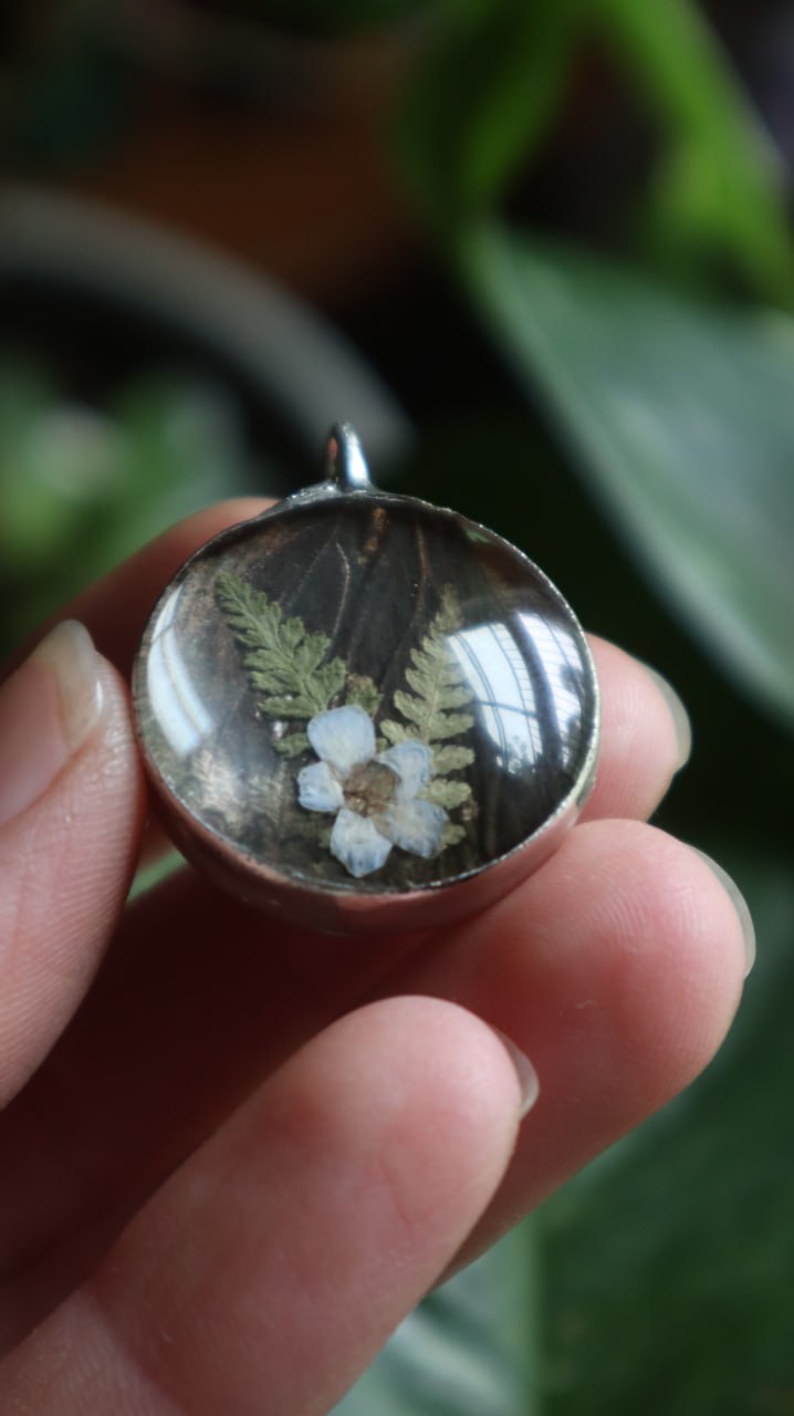 Forget-Me-Nots & Butterfly Wing Necklace