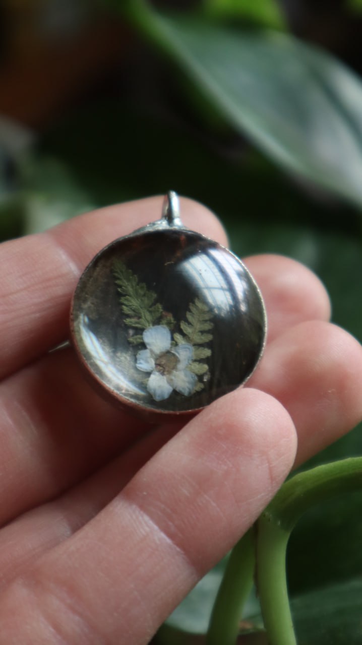 Forget-Me-Nots & Butterfly Wing Necklace