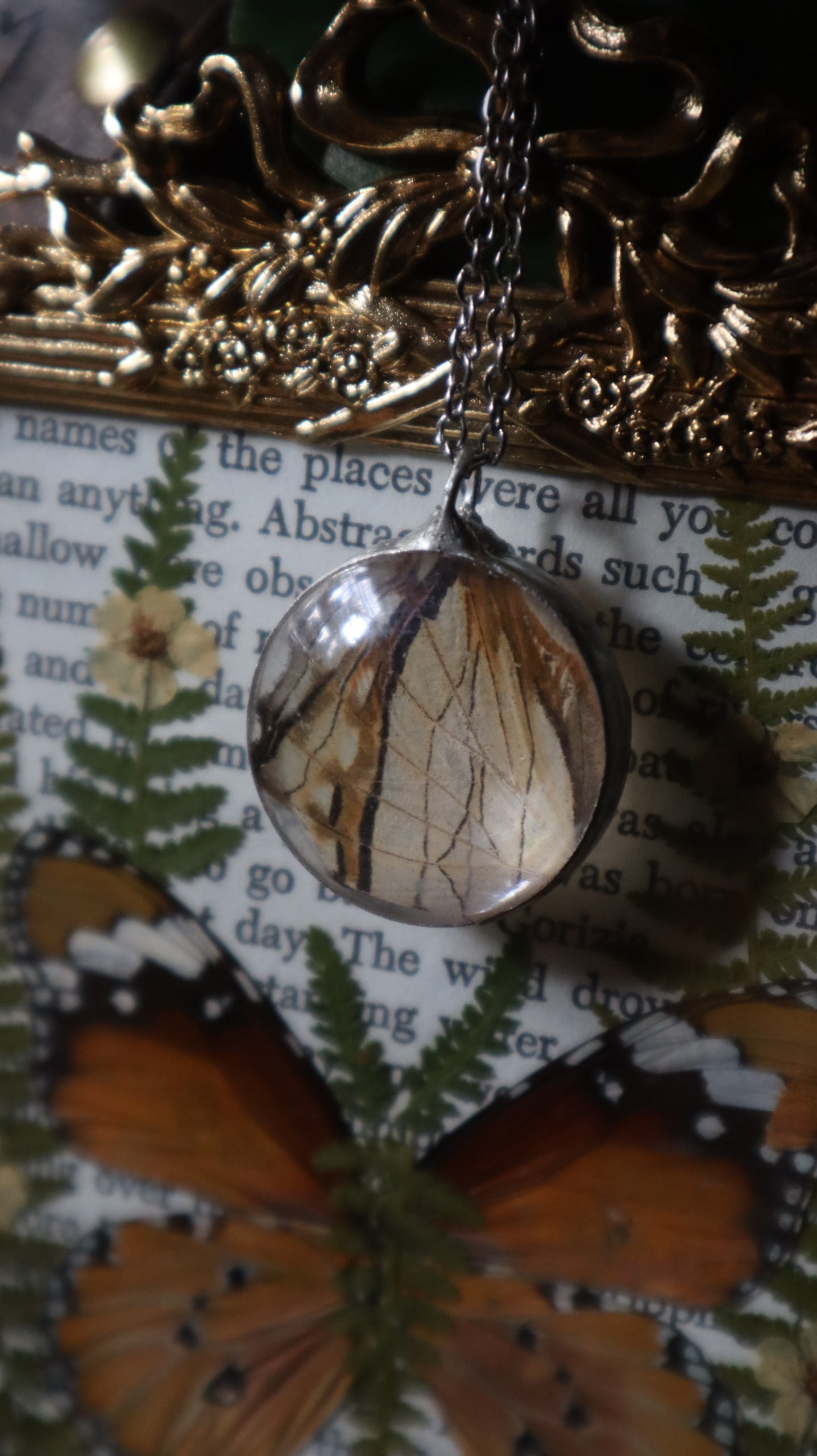 "Map" Butterfly Wing Necklace