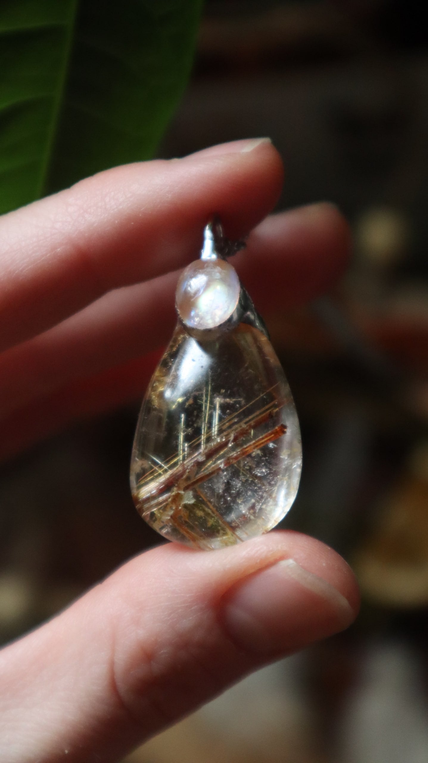 Rutilated Quartz & Rainbow Moonstone
